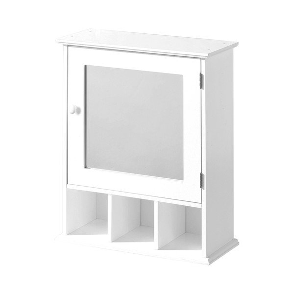 Dulap de baie alb suspendat/cu oglindă 46x58 cm Port – Premier Housewares