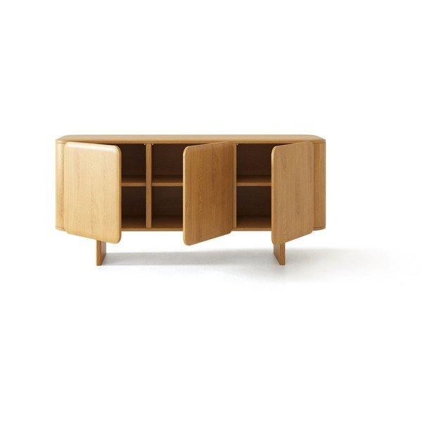 Comodă în culoare naturală din lemn de stejar 160x76x45 cm Charlotte – Micadoni -image-1