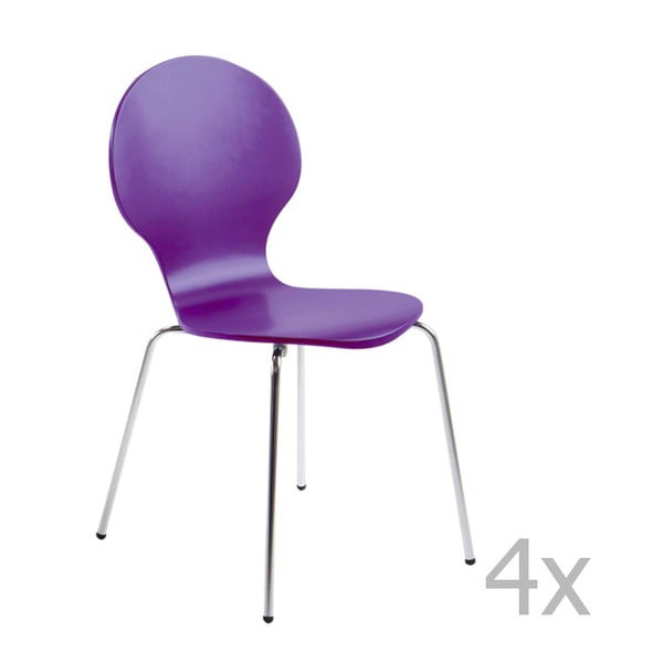 Set 4 scaune Actona Marcus Dining Chair, violet