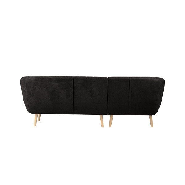 Colțar cu șezlong pe partea stângă Mazzini Sofas Sardaigne, negru-image-2