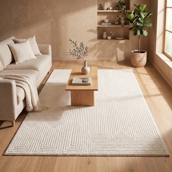 Covor crem 200x290 cm Labyrinth – ESTE-image-2