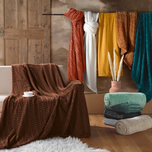 Cuvertură verde din microflanel 180x220 cm Arya – douceur d'intérieur-image-3