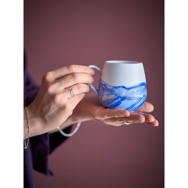 Cești albe/albastre 4 buc. din gresie 250 ml Lyre – Bloomingville-image-1