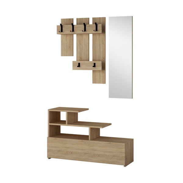 Set pentru hol cu aspect de lemn de stejar Vesty – Kalune Design
