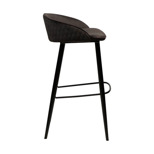 Scaun bar cu husă din catifea DAN-FORM Denmark Dual, negru, înălțime 91 cm-image-4