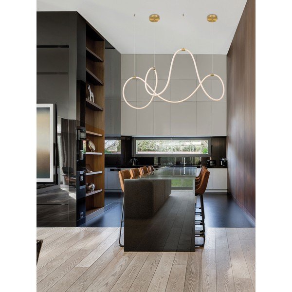 Lustră aurie LED cu intensitate reglabilă din oțel Cerelia – Nova Luce-image-1