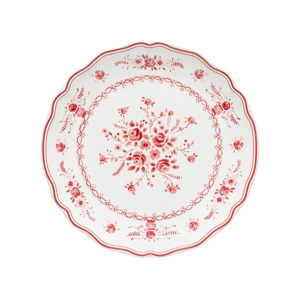 Farfurie roșie/albă pentru desert  din gresie ø 21 cm Vila – Costa Nova