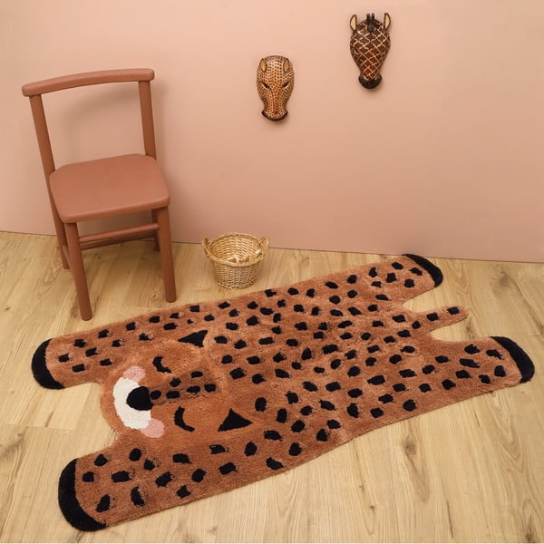 Covor din bumbac lucrat manual pentru copii Nattiot Little Cheetah, 65 x 125 cm-image-4