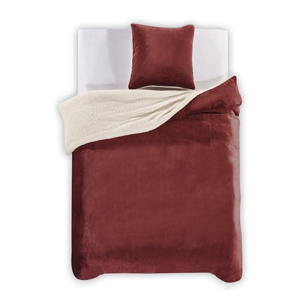 Lenjerie de pat roșie din microfibră pentru pat dublu 200x200 cm Teddy – AmeliaHome