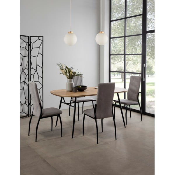 Masă dining cu blat în decor de lemn de stejar Marckeric Mirta-image-1