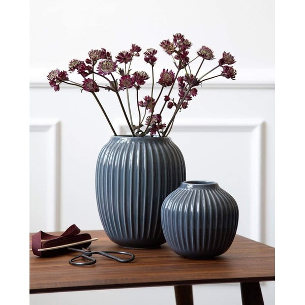 Vazădin gresie Kähler Design Hammershoi, mică, înălțime 12,5 cm, gri antracit-image-1