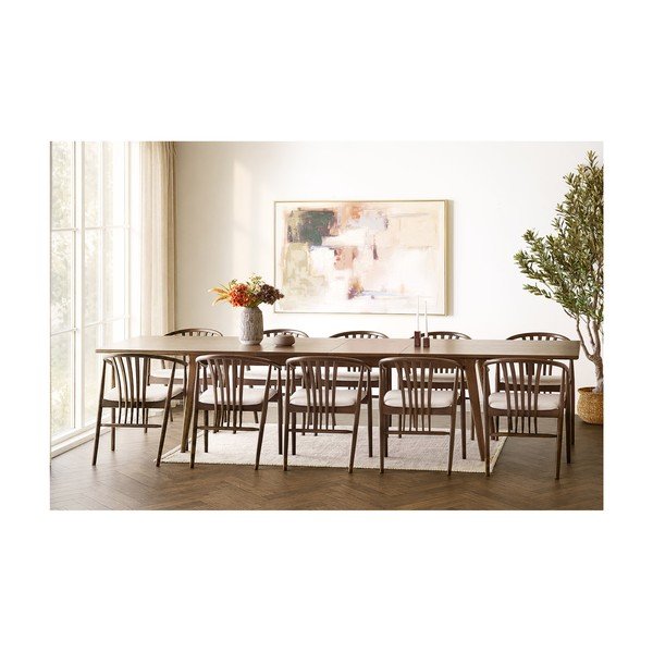 Masă de dining extensibilă cu aspect de lemn de stejar cu blat suplimentar Darwin – House Nordic-image-2