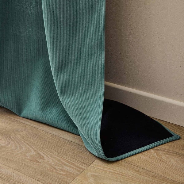 Draperie verde termoizolantă din catifea reiată 140x260 cm Madison – douceur d'intérieur-image-4