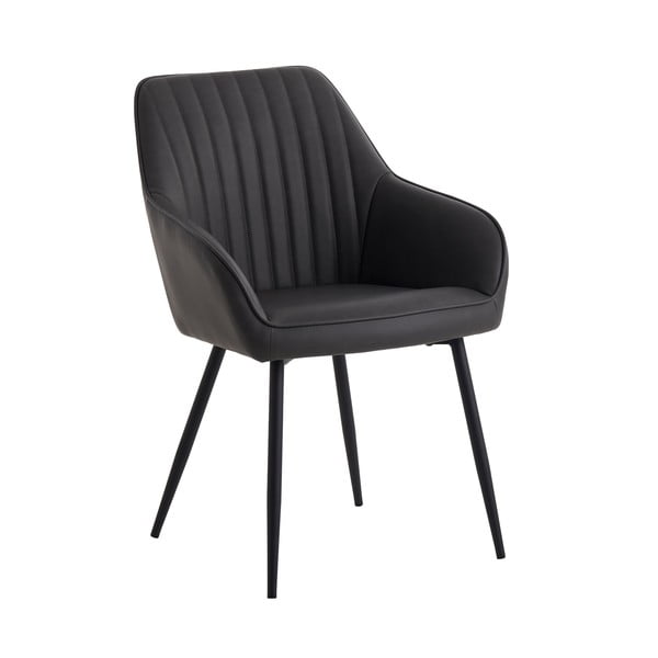 Set de scaune de sufragerie gri închis cu cotiere 2 buc. tapițat Nolan Stripe – Unique Furniture