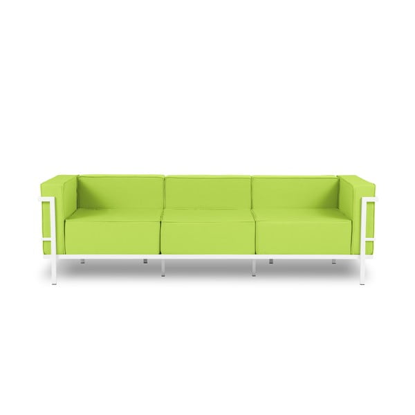 Canapea cu 3 locuri adecvată pentru exterior Calme Jardin Cannes, verde lime - alb