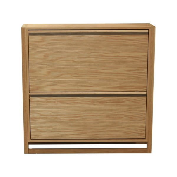 Pantofar în culoare naturală cu deschidere înclinată cu aspect de lemn de stejar NewEst – Woodman-image-2