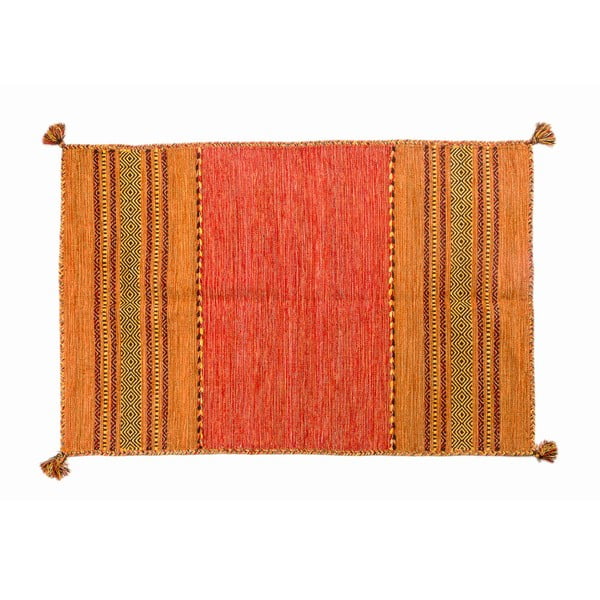 Covor țesut manual Navaei & Co Kilim Tribal 701, 200 x 140 cm, portocaliu