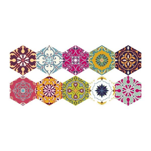 Set 10 autocolante impermeabile pentru podea Ambiance Dafne, 20 x 18 cm-image-2