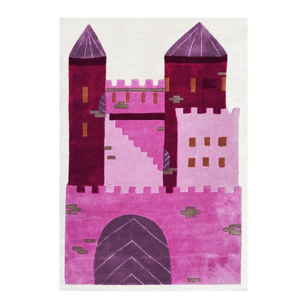 Covor pentru copii Happy Rugs Pink Castle, 120x180 cm