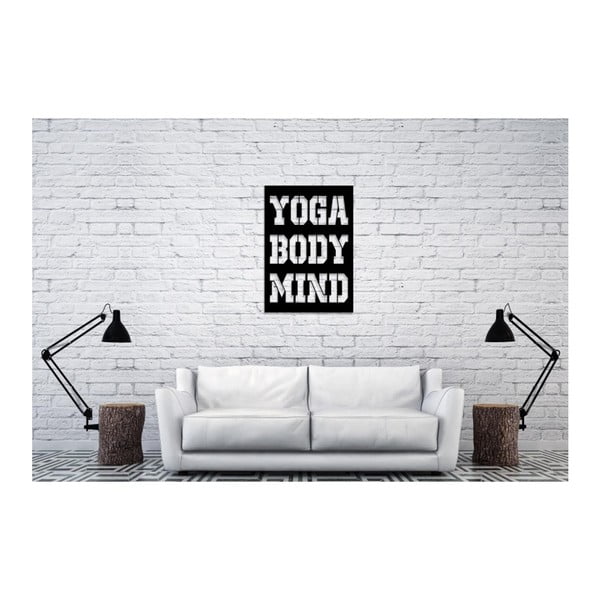 Decoraţiune perete Oyo Concept Yoga Body Mind, 35 x 50 cm, negru