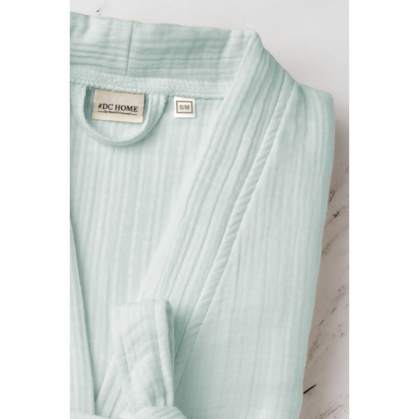 Halat verde mentă S/M din muselină Kimono – Foutastic-image-3