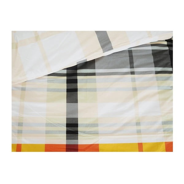 Lenjerie de pat portocalie din țesătură crep pentru pat de o persoană 140x200 cm Orabge Kube – B.E.S.-image-1