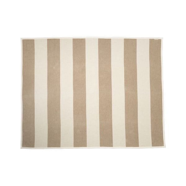 Pătură bej/crem din amestesc de lână 140x180 cm Bob Mud Vanilla – Pappelina