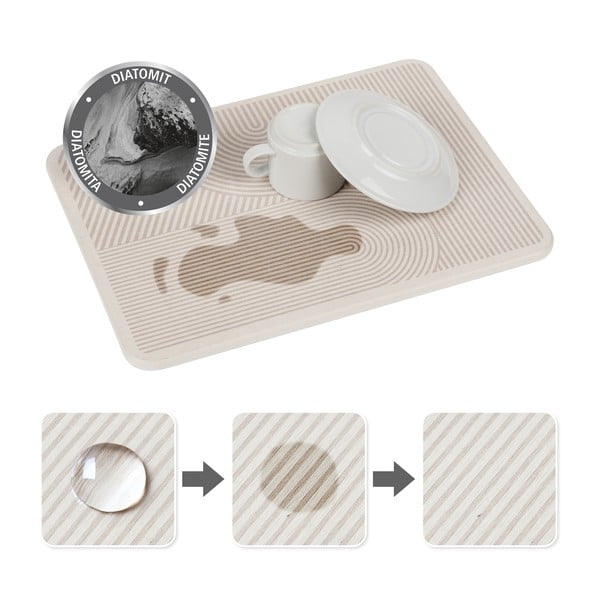 Scurgător de vase bej din diatomit 40x30 cm Damon – Wenko-image-3