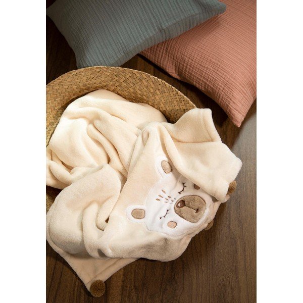 Pătură pentru copii bej din bumbac 75x120 cm Teddy – Mijolnir-image-2