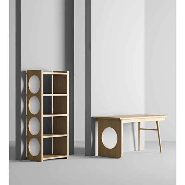 Bibliotecă cu aspect de lemn de stejar Woodman Bau-image-3