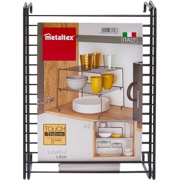 Set 2 rafturi suplimentare pentru bucătărie Metaltex Brooklyn Lava, negru-image-4