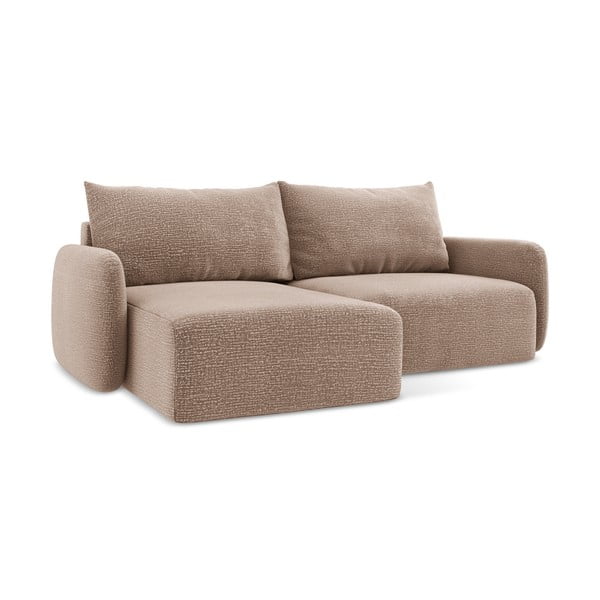 Colțar maro deschis extensibil/cu spațiu de depozitare (cu colț pe partea stângă) Kalena – Makamii-image-1