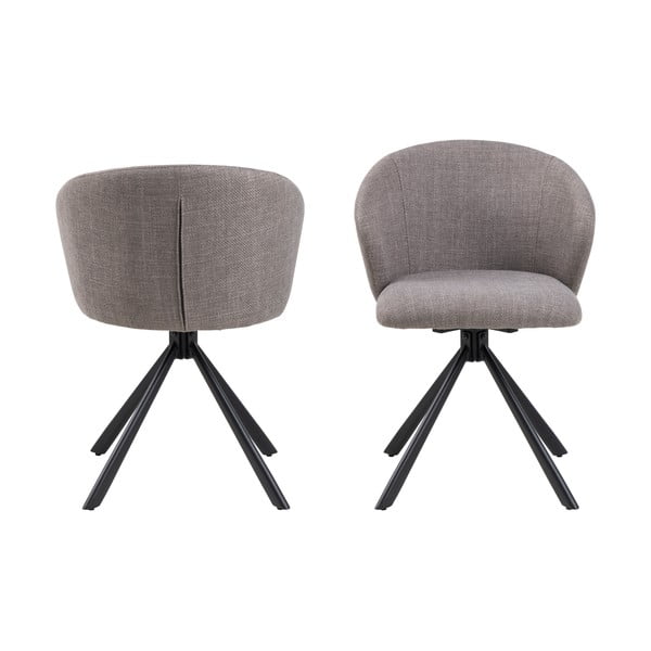 Set de scaune de sufragerie gri 2 buc. tapițat Pippa – Actona-image-2