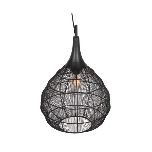 Lustră negru-mat cu abajur din metal Soraya – Trio-image-1