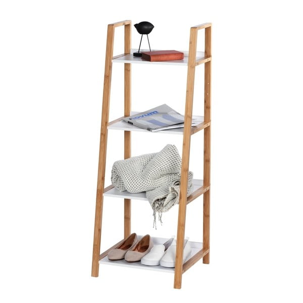 Raft de baie din bambus cu 4 rafturi Wenko Finja-image-4