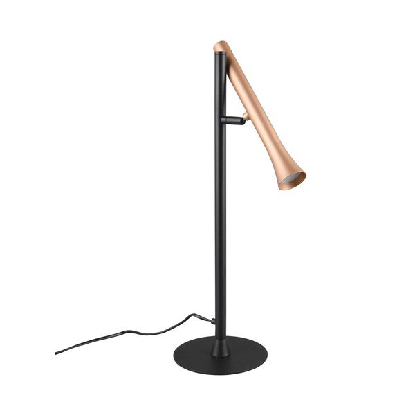 Veioză neagră/aurie LED cu abajur din metal (înălțime 53 cm) Fiato – Trio