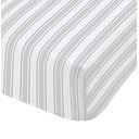Cearșaf din bumbac Bianca Check And Stripe, 135 x 190 cm, alb - gri