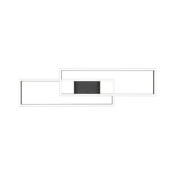 Plafonieră neagră-albă LED cu control prin telecomandă/cu intensitate reglabilă 28x100 cm Albany – Trio-image-4