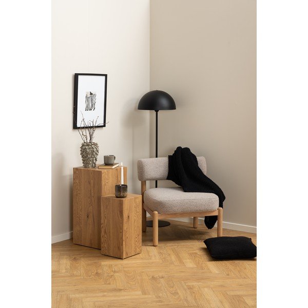 Fotoliu bej cu tapițerie din țesătură bouclé Burley – Actona-image-1