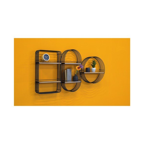 Etajeră de perete Leitmotiv Rectangle, negru-image-3