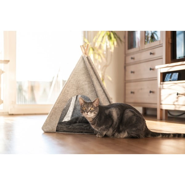 Cort tip teepee pentru animale de companie Wenko, gri deschis-image-4