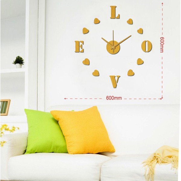Ceas de perete autocolant Mauro Ferretti Love, ⌀ 60 cm-image-1