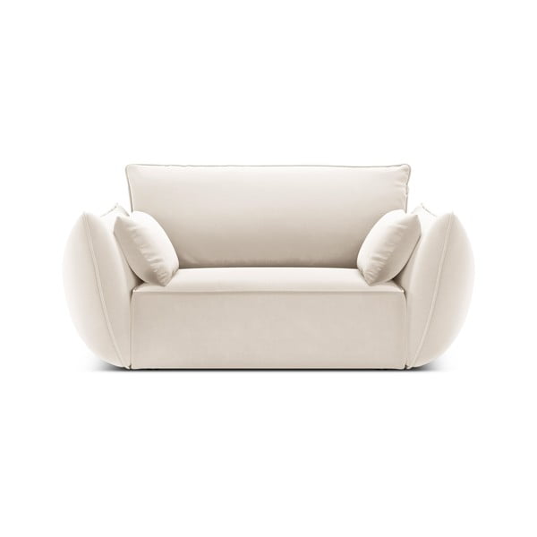 Fotoliu bej cu tapițerie din catifea Vanda – Mazzini Sofas-image-2