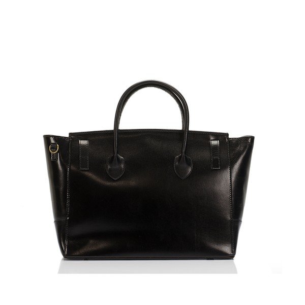 Geantă din piele Lisa Minardi Pomona, negru-image-2
