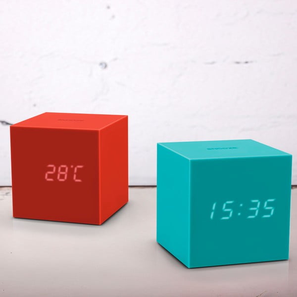 Ceas deșteptător cu LED Gingko Gravity Cube, roșu-image-1