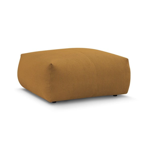 Taburet galben cu tapițerie din catifea reiată Voltaire – Bobochic Paris-image-3