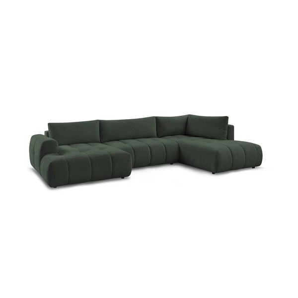 Colțar verde extensibil/cu spațiu de depozitare (cu colț pe partea dreaptă/în formă de "U") Fuji – Bobochic Paris-image-3