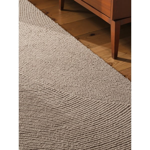 Covor tip traversă bej țesut manual din lână 80x200 cm Eleni Light Beige – Hanse Home-image-3