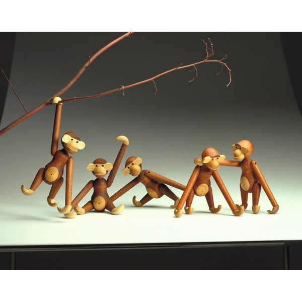 Statuetă din lemn masiv Kay Bojesen Denmark Monkey-image-1