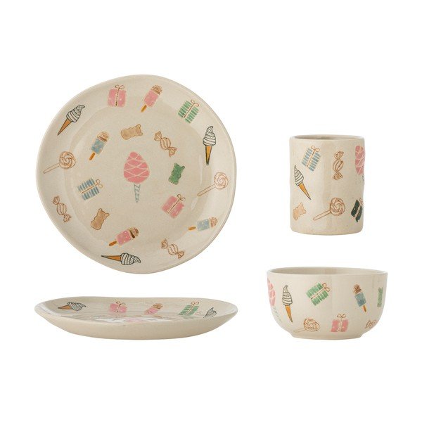 Set de veselă pentru copii 3 buc. din gresie Sweets – Bloomingville Mini-image-4
